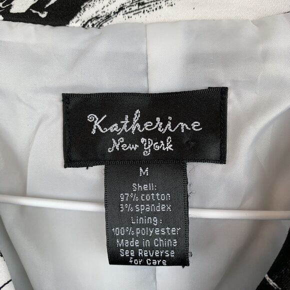 Katherine New York Black/White cropped button front jacket Medium - Picture 3 of 4